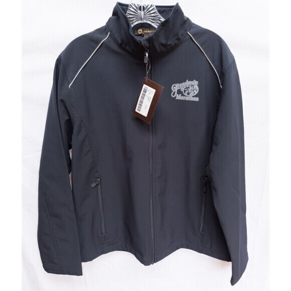 Grandmas Marathon 45th 2021 Full‎ Zip Softshell Jacket Womens XL Navy Black READ